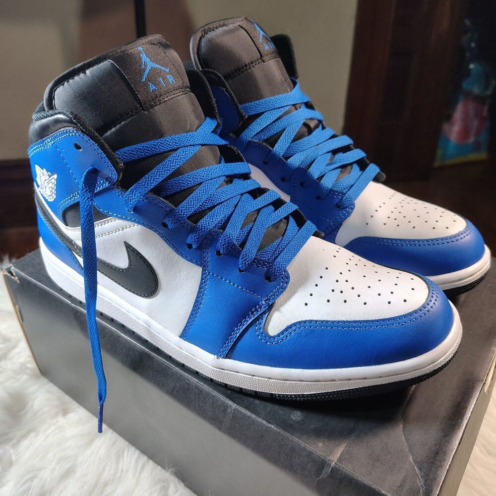 Jordan Air Jordan 1 Mid Game Royal Black White Leather Mid Top DQ8426-402
